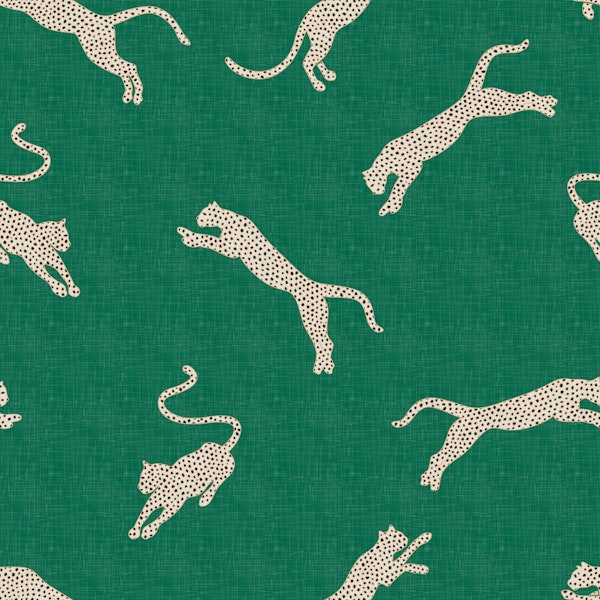 Exotic Leopards on Emerald Green WP