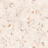 Soft watercolor floral branches beige small tapete