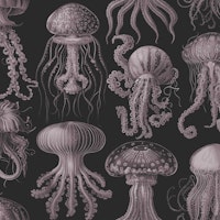Elaborate Jellyfish - Mauve & Slate tapete