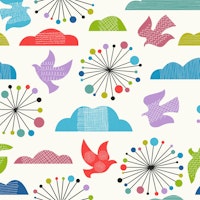 Mid Century Modern Garden Vibrant WM tapety