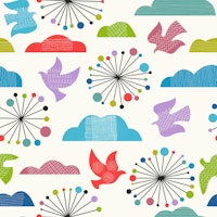 Mid Century Modern Garden Vibrant WP carta da parati