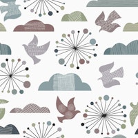 Mid Century Modern Garden Muted WM tapety