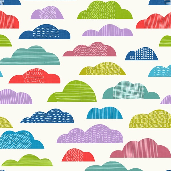 Mid Century Modern Clouds Vibrant WM