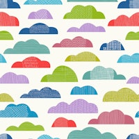 Mid Century Modern Clouds Vibrant WP tapet