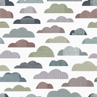 Mid Century Modern Clouds Muted WP tapet