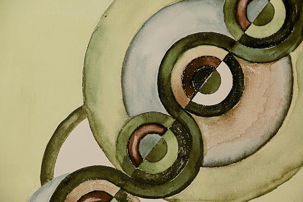 Earthy Green Circles Painting