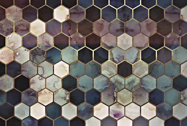 Rugged Marble Hexagon Dark by MS