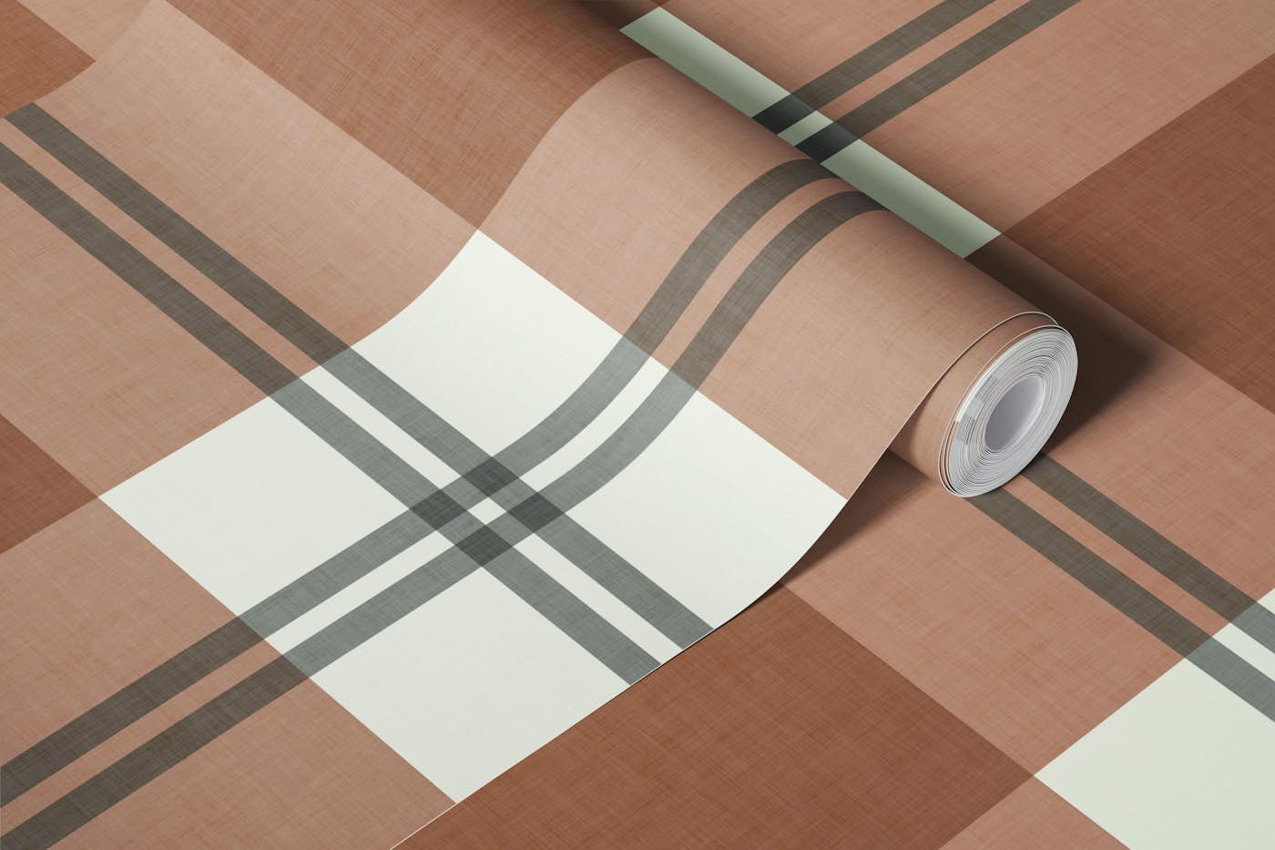 Timeless Plaid - Warm Mocha wallpaper roll