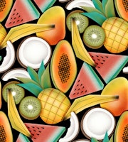 Juicy Geometric Tropical Fruits tapete