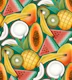 Juicy Geometric Tropical Fruits - on green