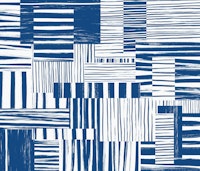 Blue and White Graphic Brushstroke Abstract tapete