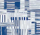 Blue and White Graphic Brushstroke Abstract