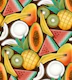 Juicy Geometric Tropical Fruits - on brown