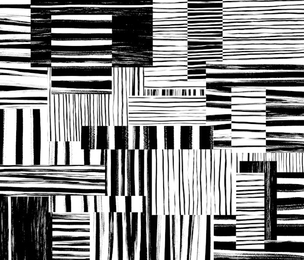 Graphic Black and White Brushstroke Abstract
