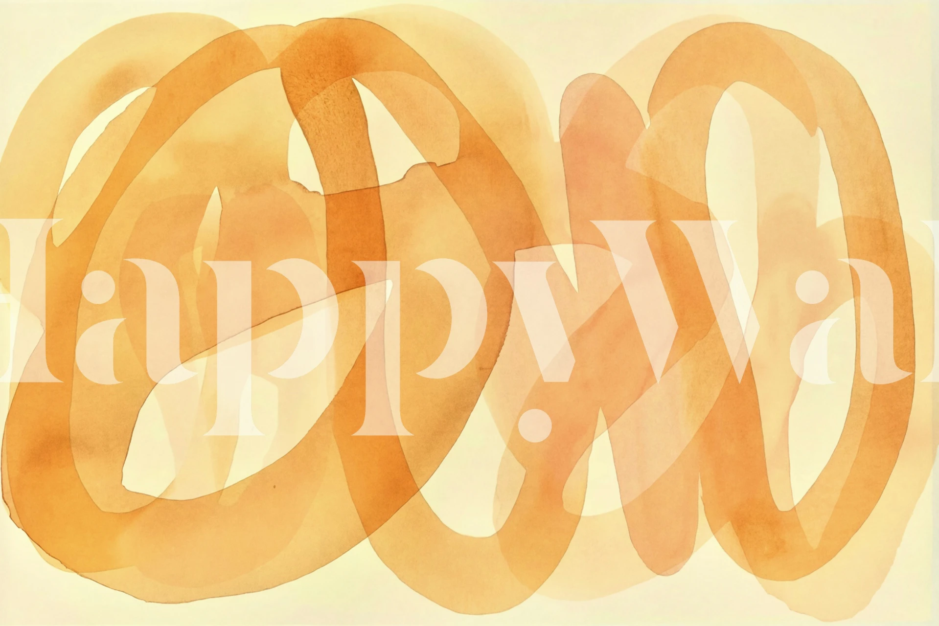 Amber Whirly Swirls behang in een kamer