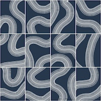 Zen Garden TIles Navy wallpaper