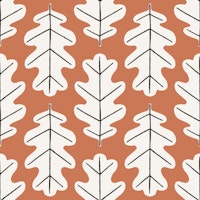 Oak Leaf Pattern Rusty Red ταπετσαρία