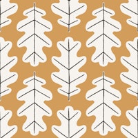 Oak Leaf Pattern Mustard tapetit