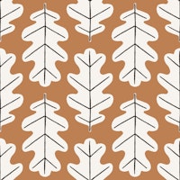 Oak Leaf Pattern Boho Brown tapet