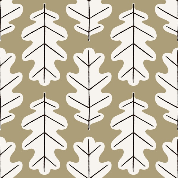 Oak Leaf Pattern Moss Green