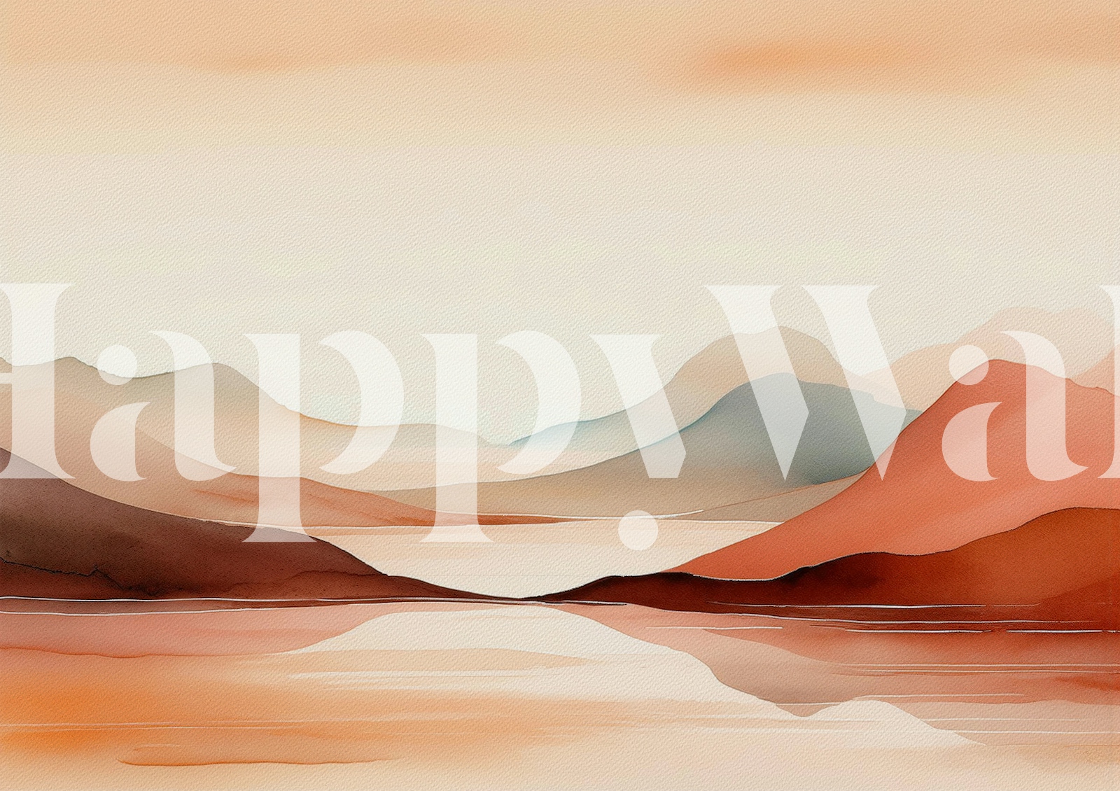 Papel de parede Peaceful Blush Mountains em um quarto aconchegante