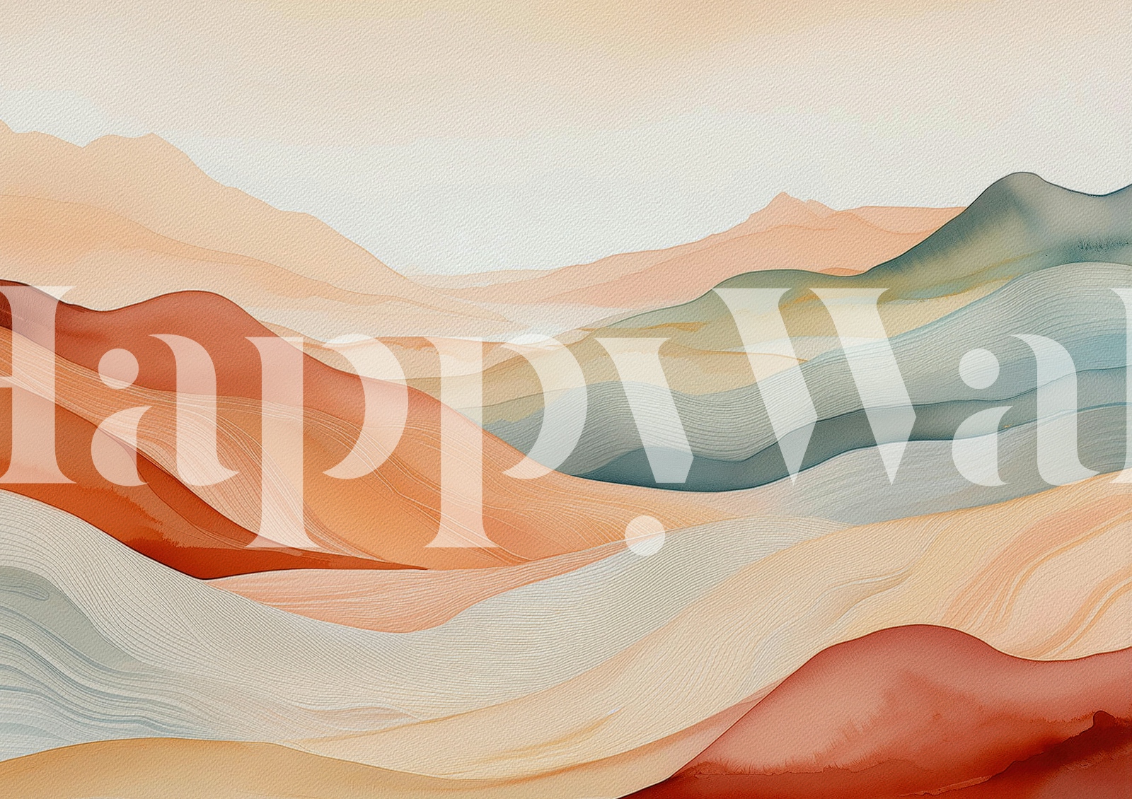 Papel de parede Serene Desert Hues em um cômodo