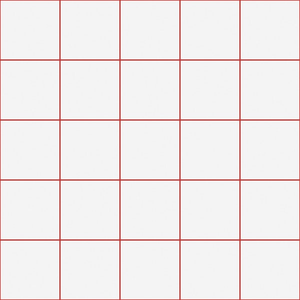 Medium Grid Pattern - White and Red