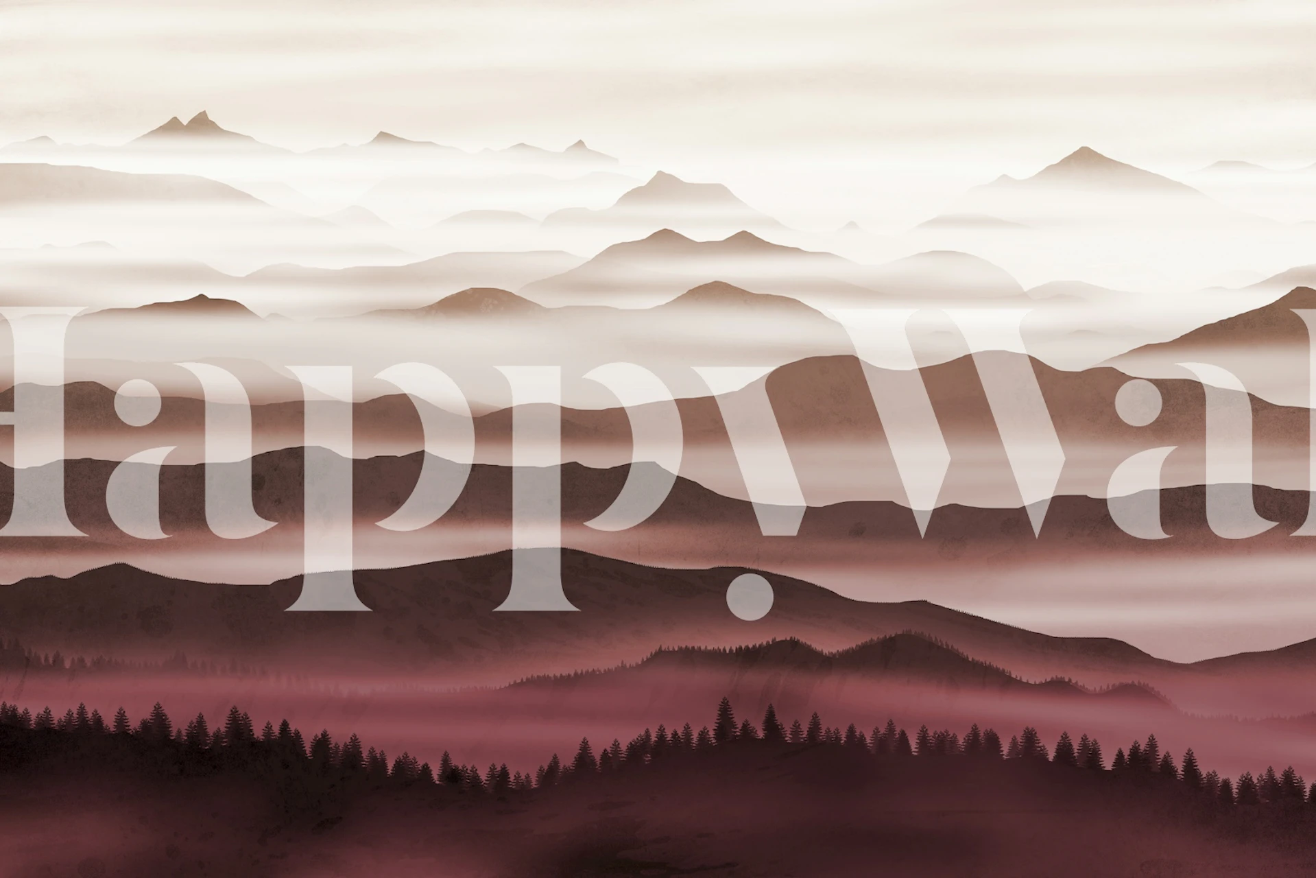 Red Horizons wallpaper in a modern room