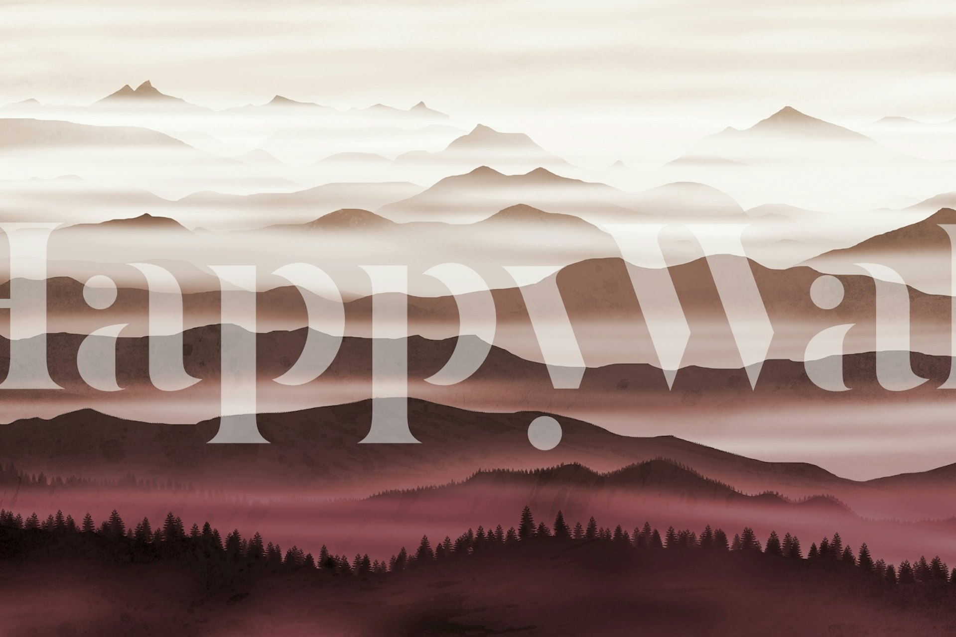 Carta da parati Red Horizons in una stanza moderna