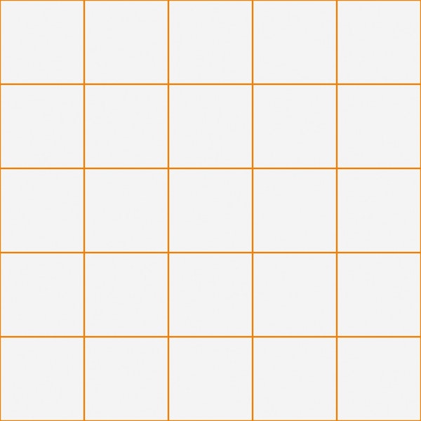 Medium Grid Pattern - White and Orange