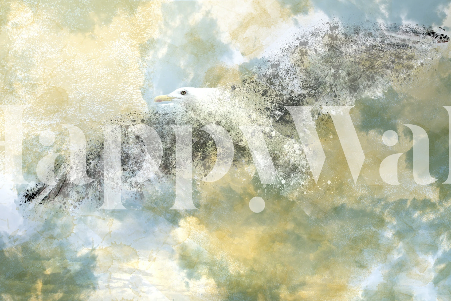 Vanishing Seagull wallpaper in a room