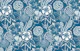 Shibori florals on blue