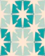 Mid Century Modern Checkered Starbursts Teal