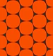 Midcentury Mod Dots 70s Orange and Dark Brown