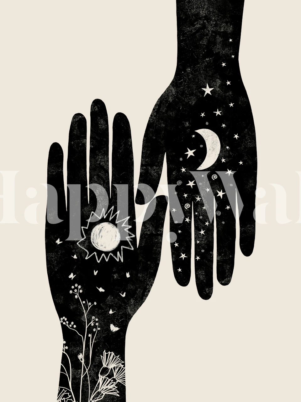 Hamsa wallpaper design in a room