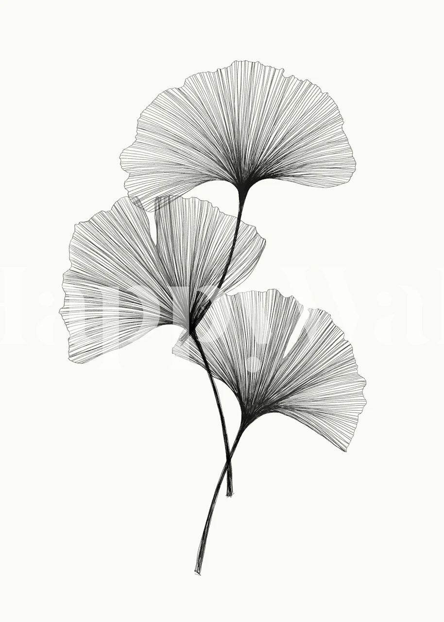 Ginkgo Leaves wallpaper in a room setting