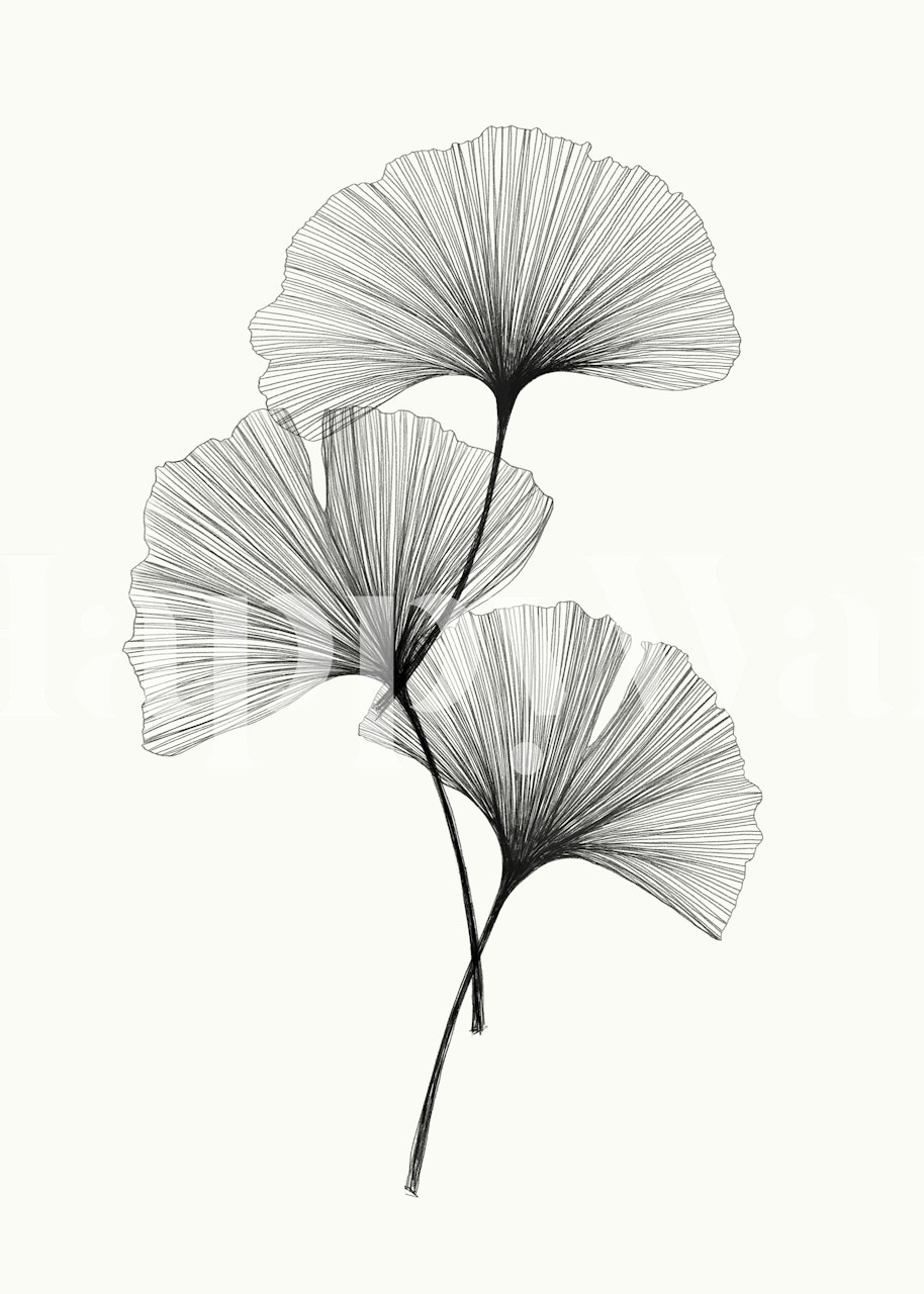 Ginkgo Leaves ταπετσαρία σε ρύθμιση δωματίου