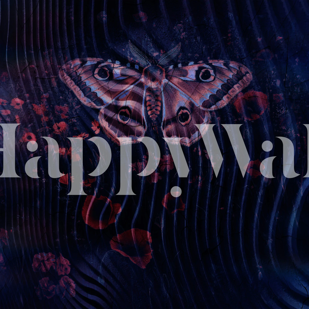 Nocturnal Moth Symphony wallpaper in a room