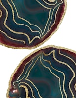 Teal Red Agate Gold Glam 1 ταπετσαρία