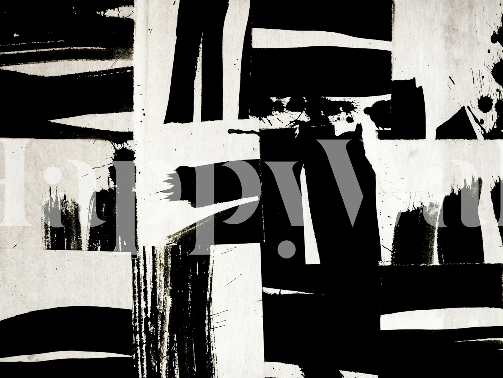 Wabi Sabi collage-tapet i modernt rum