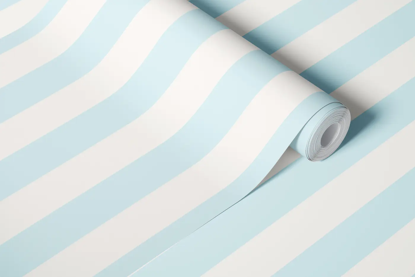 Fresh Striped Lines Pastel Blue wallpaper roll