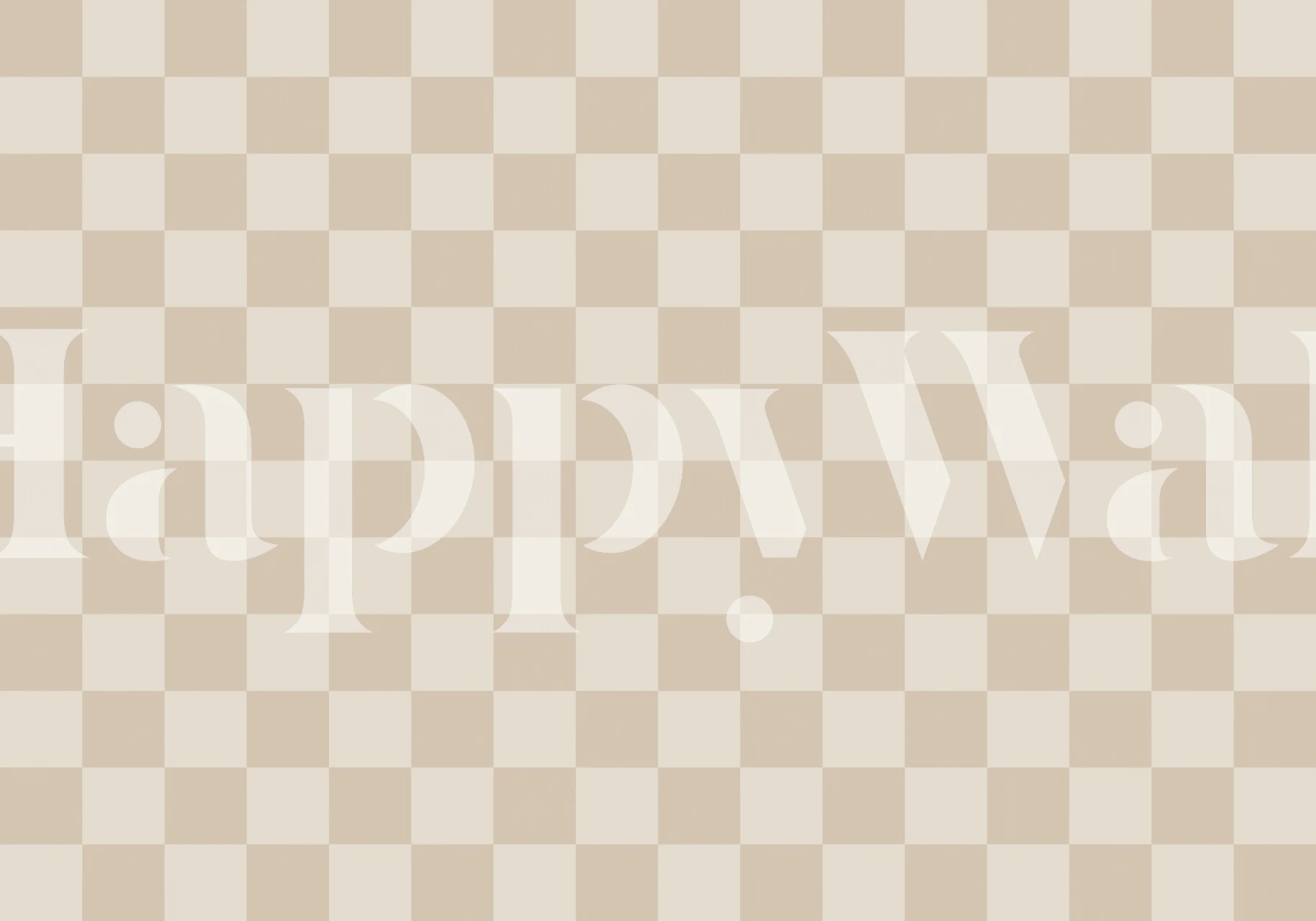 Checkerboard sand and beige wallpaper in a room