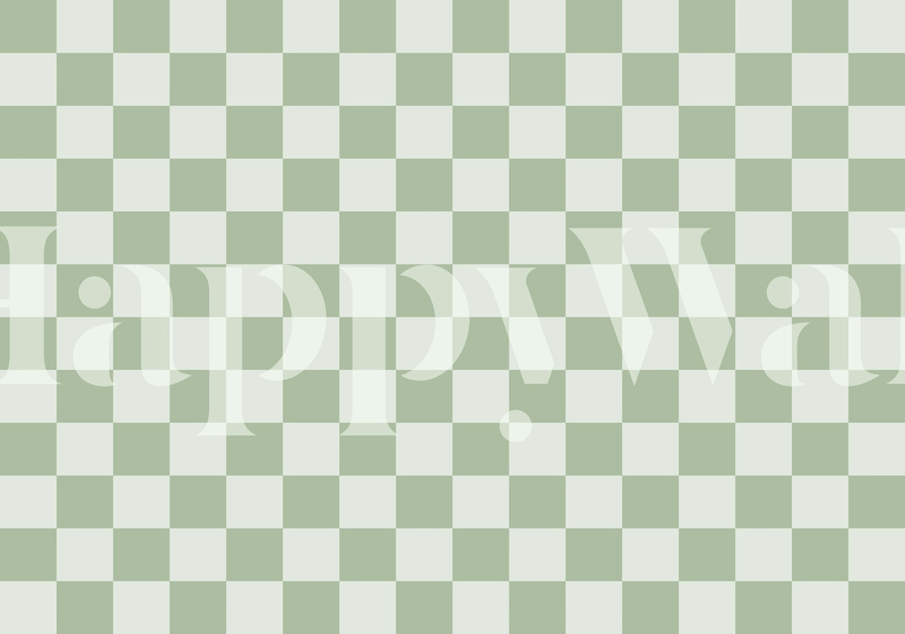 Tapeta Checkerboard white and sage v pokoji