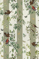 Wings and Flora Charm Olive Stripes tapet
