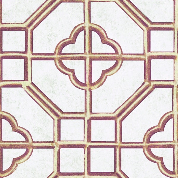 Chinoiserie Trellis - Copper & Pink White