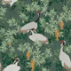 Vibrant Crane Botanical - Grey Green