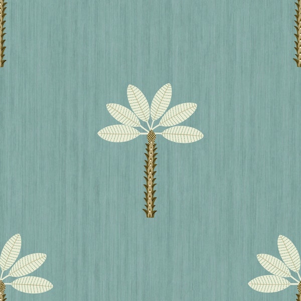 Tropical Palm - Denim Blue