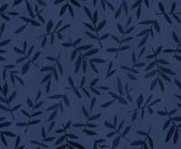 Midnight Blue Ditsy Leaf Design carta da parati