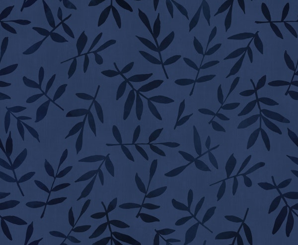 Midnight Blue Ditsy Leaf Design