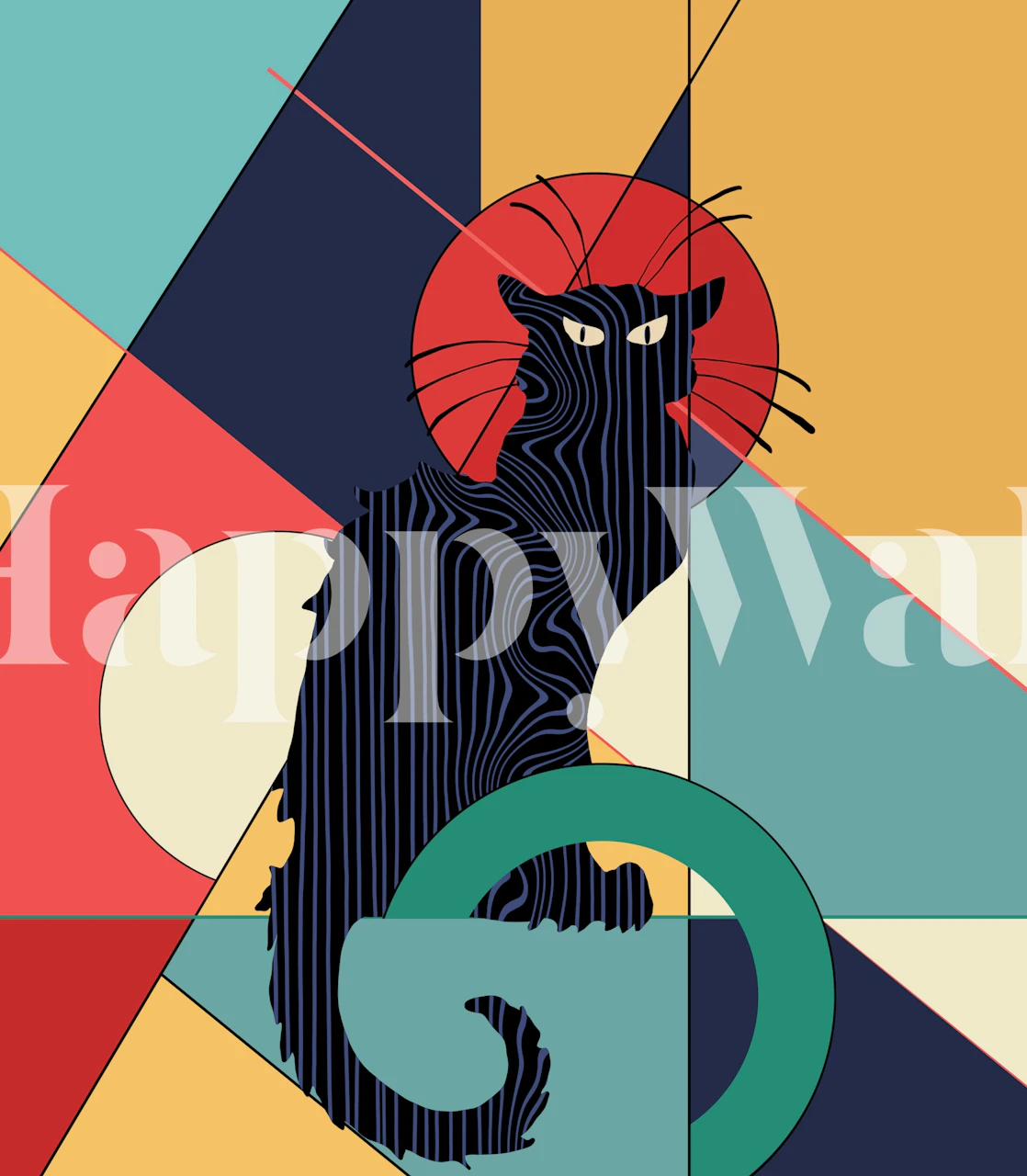 Bauhaus Le Chat Noir wallpaper in a room